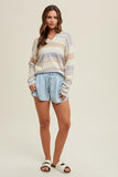 Baby Blue & Tan Striped Long Sleeve