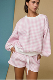 Pastel Pink Gingham Short Set