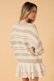Tan & Cream Striped Sweater