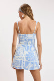 Sky Blue Tile Mini Dress