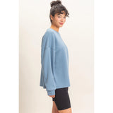 Baby Blue Crew Neck Top