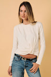 Ivory Twist Side Long Sleeve Top