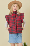 Red Plaid Puffer Vest