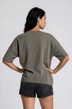 Olive Crew Neck Scuba Top