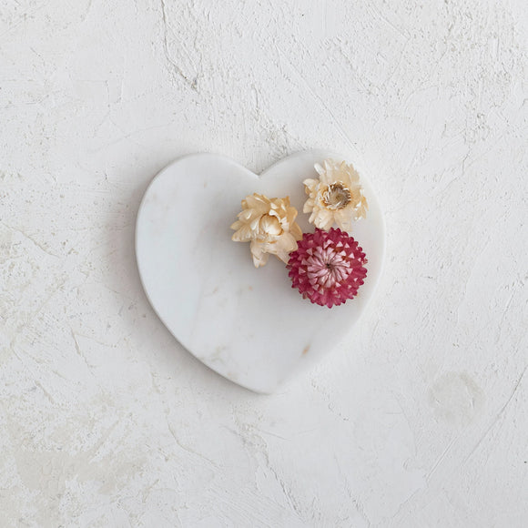 White Marble Heart Shaped Dish