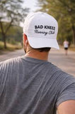 "Bad Knees Running Club" on White Cap