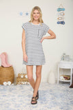 Black Striped Pocket Dress