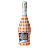 Orange & White Gingham Prosecco Bottle Wrap