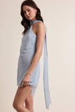 Baby Blue Halter Scarf Dress