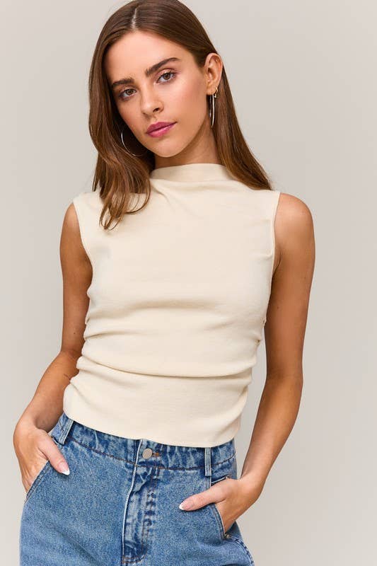 Ivory Asymmetrical Sweater Top