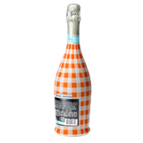 Orange & White Gingham Prosecco Bottle Wrap