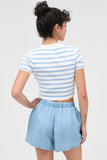 Baby Blue Stripe Short Sleeve Tee