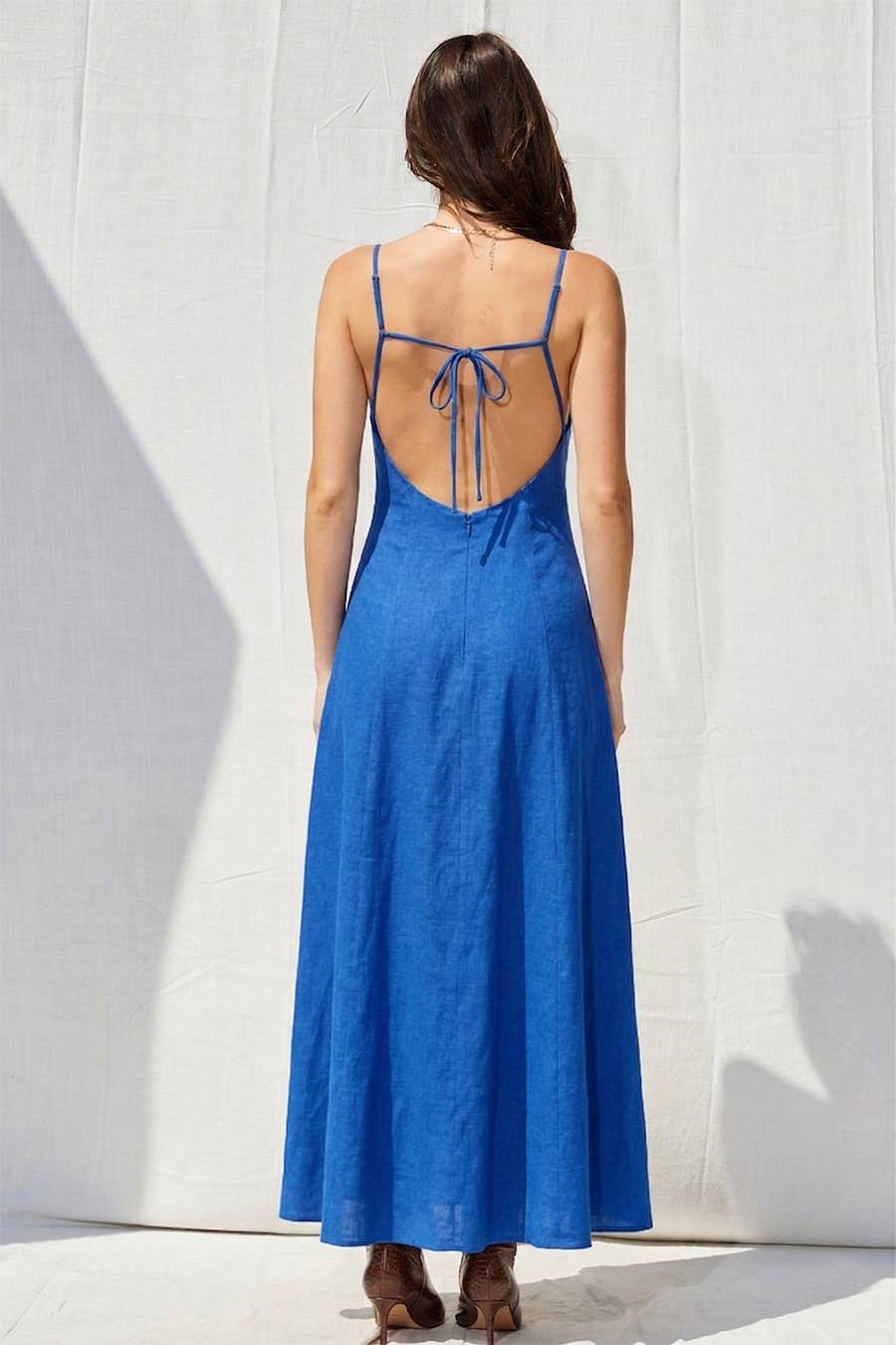 Cobalt Blue Open Back Maxi Dress