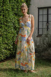Spaghetti Tie Strap Floral Maxi Dress