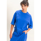 Cobalt Blue Drop Shoulder Tee