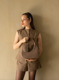 Taupe - U Shaped Shoulder Bag