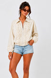 Cream Ruffle Track Jacket