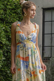 Spaghetti Tie Strap Floral Maxi Dress