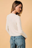 Ivory Twist Side Long Sleeve Top