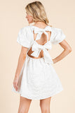 White Double Bow Back Dress