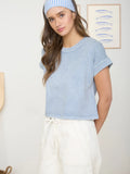 Baby Blue Boxy Short Sleeve Top