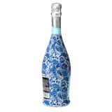 Blue Porcelain Roses Prosecco Bottle Wrap