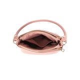 Taupe Double Compartment Braided Handle Bag