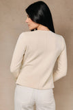 Long Sleeve Side Ruched Asymmetric Top