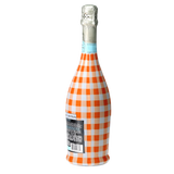 Orange & White Gingham Prosecco Bottle Wrap
