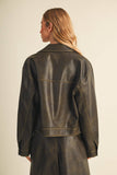 Vegan Leather Boxy Jacket