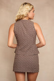 Check Mini Skirt and Vest Set