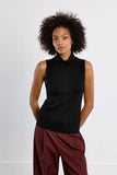 Black Thin Sleeveless Turtleneck Sweater
