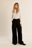 Off White Scalloped Neck Long Sleeve