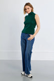 Forest Green Sleeveless Turtleneck Sweater