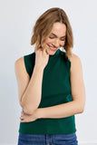 Forest Green Sleeveless Turtleneck Sweater