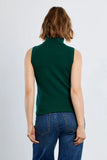 Forest Green Sleeveless Turtleneck Sweater