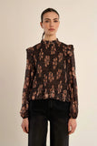 Apolline Ruched Blouse in Chocolate