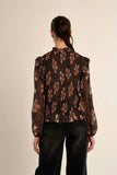 Apolline Ruched Blouse in Chocolate