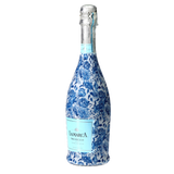 Blue Porcelain Roses Prosecco Bottle Wrap