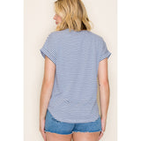 Denim Blue  Soft Stripe Tee