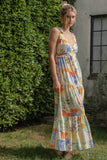 Spaghetti Tie Strap Floral Maxi Dress