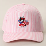 French Bulldog USA Seersucker Hat