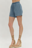 Ruffle Textured Accent Shorts
