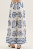 Blue & White Abstract Tank & Pant Set