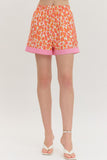 Neon Orange Leopard Shorts