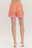 Neon Orange Leopard Shorts