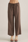 Dark Brown Tie Waist Pants