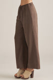 Dark Brown Tie Waist Pants