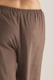 Dark Brown Tie Waist Pants