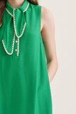 Green Neck Tie Midi Dress